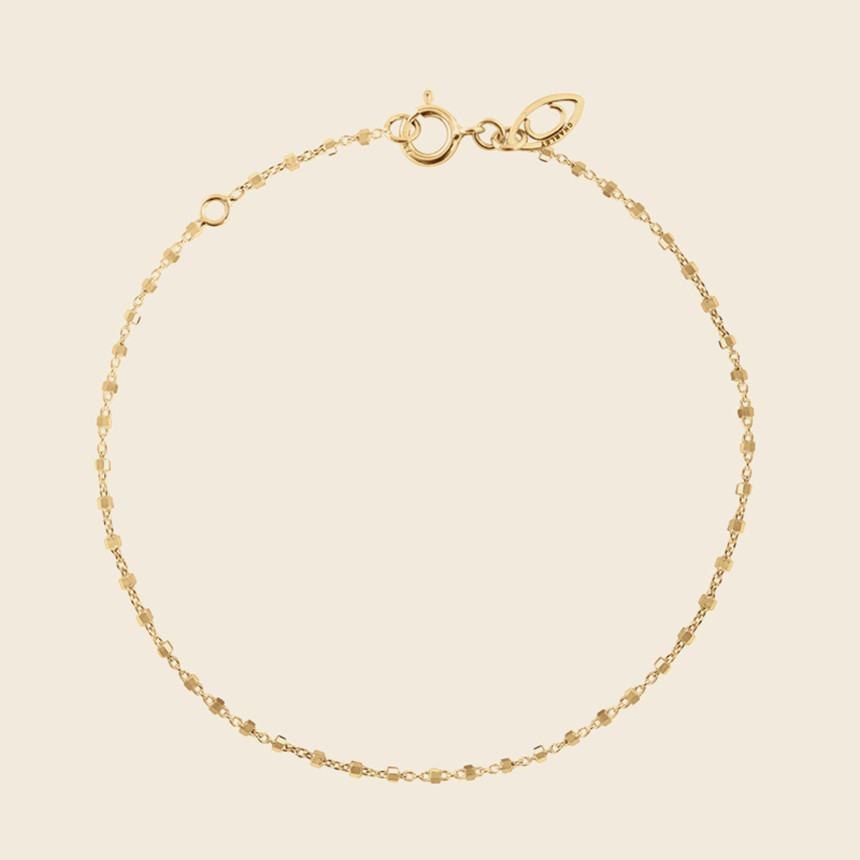 Bracelet Diamantée simple chaîne en or jaune 18 carats