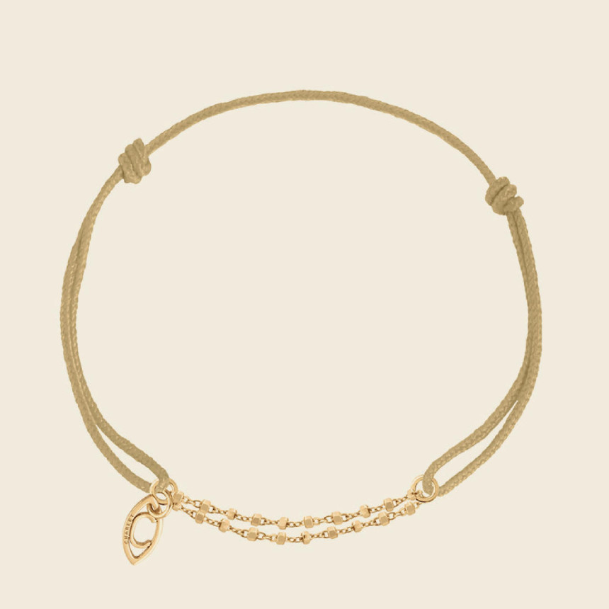 Bracelet Diamantée sur Cordon en or jaune 18 carats pour Femme