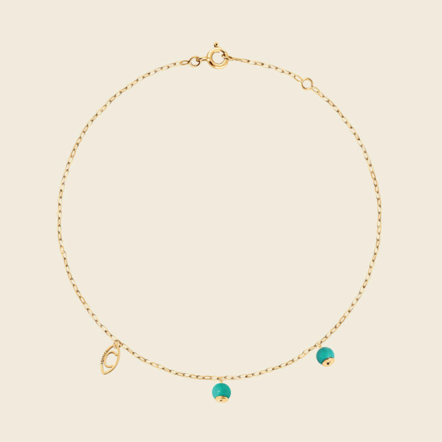 Ankle chain ORIGINES COLORS turquoise