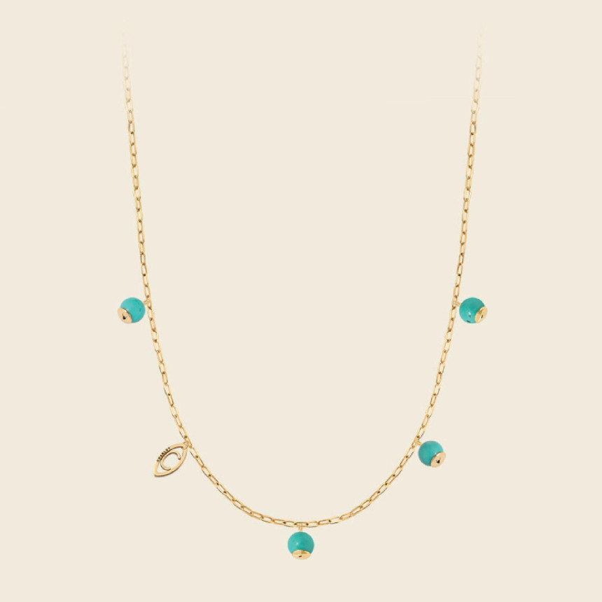 Collier ORIGINES COLORS turquoise 5 pampilles