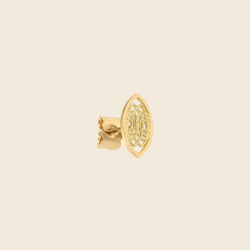 Boucle d'oreille Orma petite médaille en or jaune 18 carats