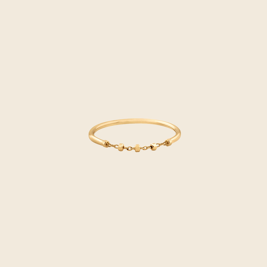 DIAMANTÉE 1 chain ring 18K yellow gold - Charlet Bijoux