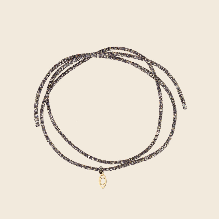 Bracelet IRIS sur cordon en or jaune 18 carats - CHARLET BIJOUX