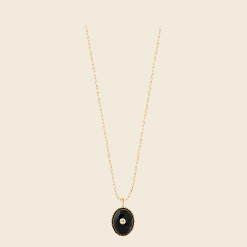 TALISMAN Onyx necklace 18K yellow gold - Charlet Bijoux