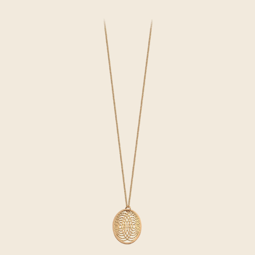 AURA large medal necklace 18K yellow gold - Charlet Bijoux