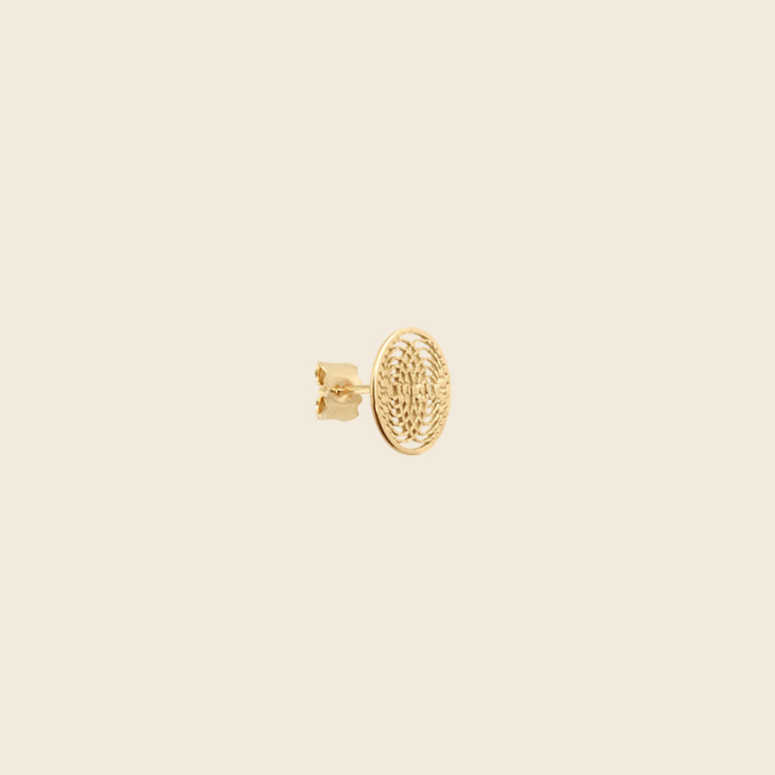 AURA small medal earring (individually) 18K yellow gold - Charlet Bijoux