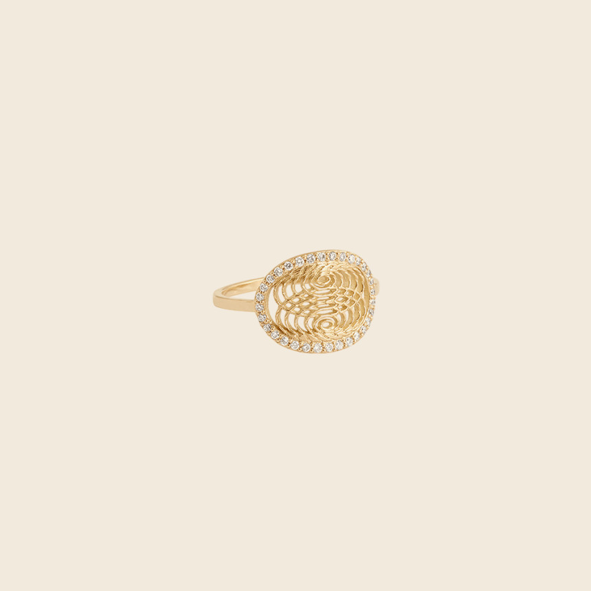 AURA Diamonds ring 18K yellow gold - Charlet Bijoux