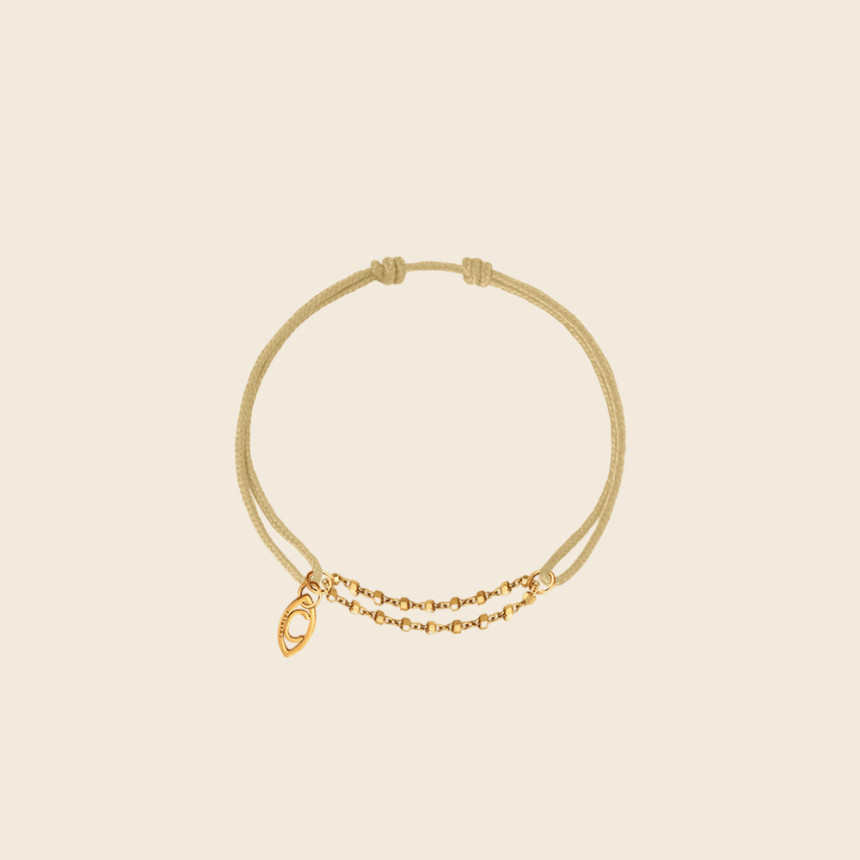 DIAMANTEE cord bracelet for CHILD 18K yellow gold - Charlet Bijoux