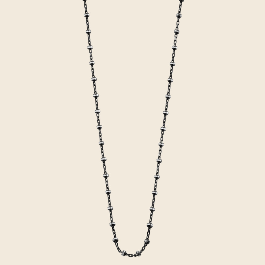 Chaîne Diamantée en argent noir 70cm pour Homme - CHARLET BIJOUX