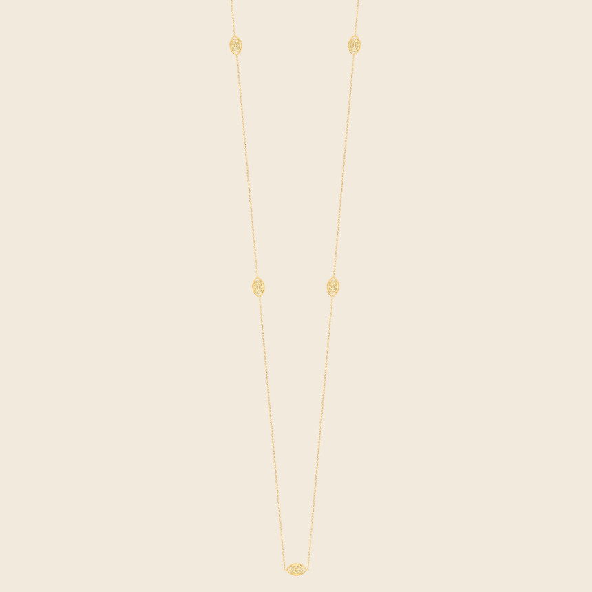 ORMA multi-medal long necklace 18K yellow gold - Charlet Bijoux