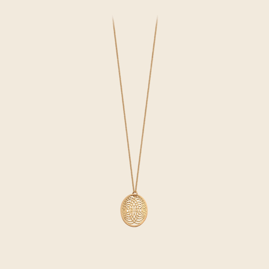 AURA small medal necklace 18K yellow gold - Charlet Bijoux