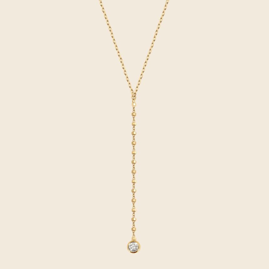 DEVA diamond tie necklace 18K yellow gold - Charlet Bijoux