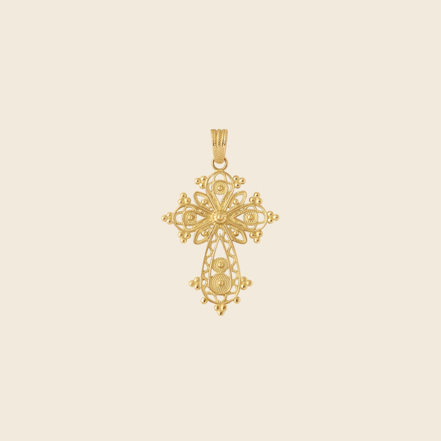 ORMA cross pendant 18K yellow gold - Charlet Bijoux